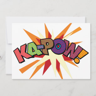 Convite Arte Pop de Quadrinhos Retrô Divertidos KA-POW