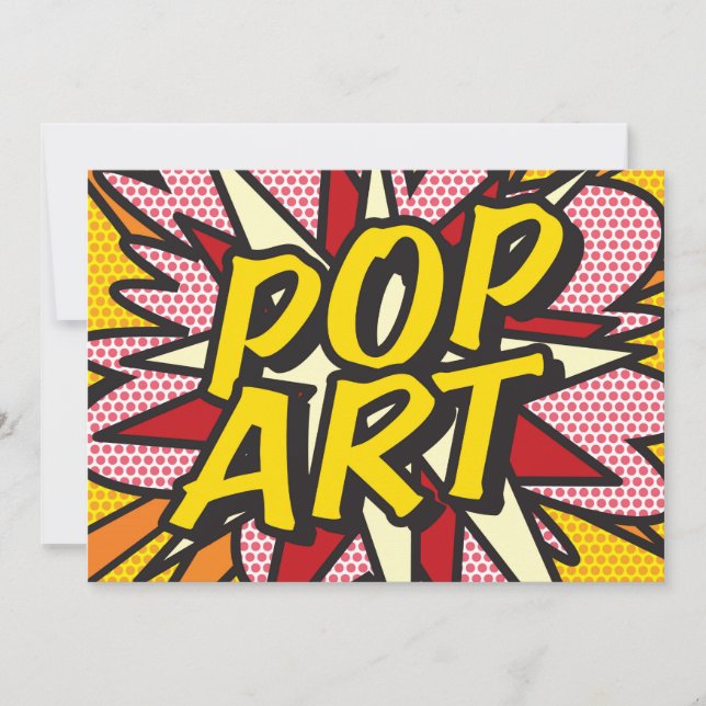 Convite ARTE POP Fun Retro Arte Pop de Quadrinhos (Frente)