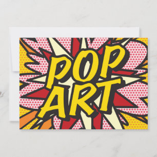 Convite ARTE POP Fun Retro Arte Pop de Quadrinhos
