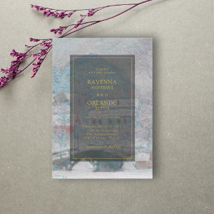 Convite Arte Refinado Monet Sandvika Noruega Casamento