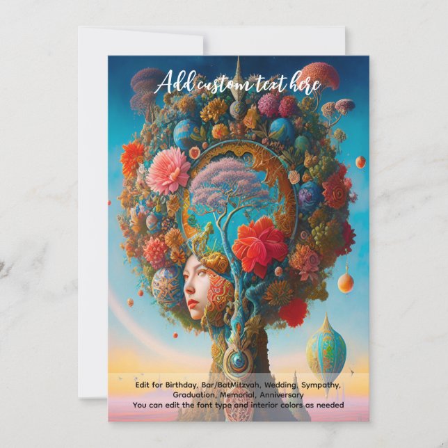 Convite Arte Sagrada Árvore Mística da Vida Sonhador Espir (Frente)