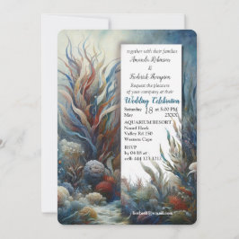 Convite Arte subaquática de peixes e corais em acrílico