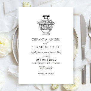 Convite arte vintage vaso grego