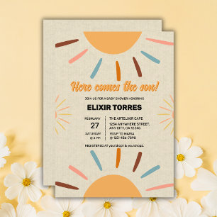 Convite Artesanato Minimalista Vem O Chá de fraldas Filho