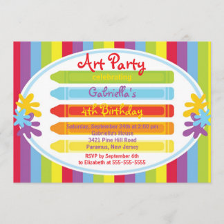Convite Artesanatos e Artes - Festa de aniversário de Pint
