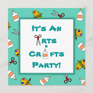 Convite Artesanatos e Artes Teais Festa de aniversário Inf