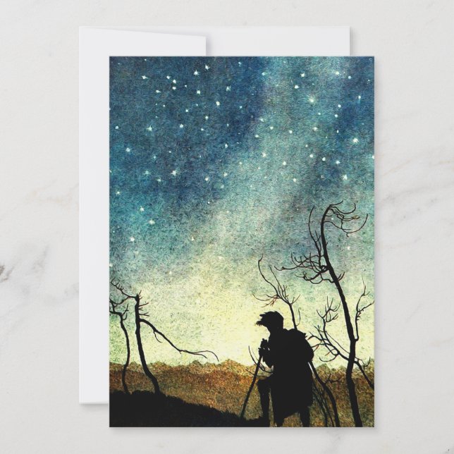 Convite Arthur Rackham Illustração Comus Starry Night (Frente)