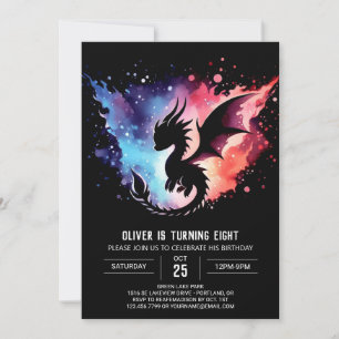 Convite Artisan Dragon Birthday Editável