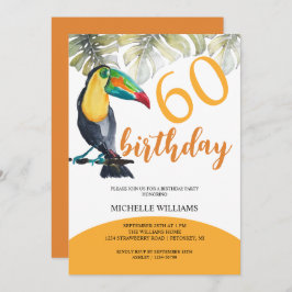 Convite Artista Toucan Tropical Party Watercolor