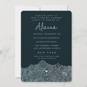 Convite Artista Único da Cena de Jardim Aniversário do Céu