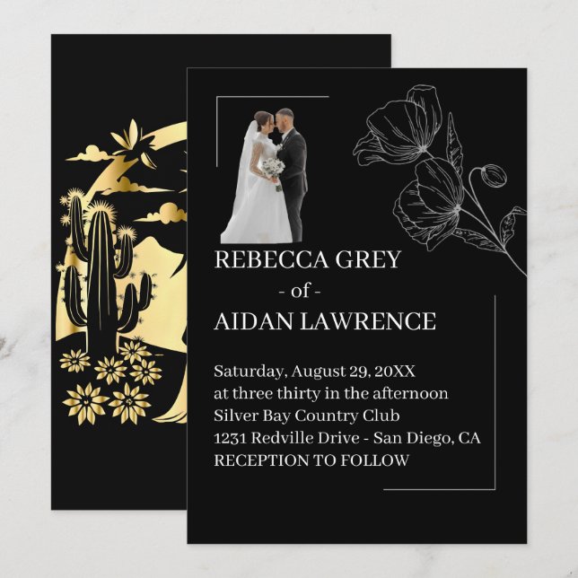 Convite Artistic Black White Photo 2026  (Frente/Verso)