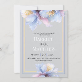 Convite Artistic Pastel Botanical Sublime Florals Wedding