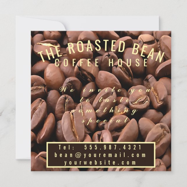 Convite Artistic Roasted Coffee Beans Business Card (Frente)