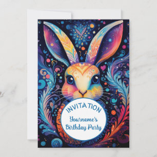 Convite Artsy Bunny Colorful