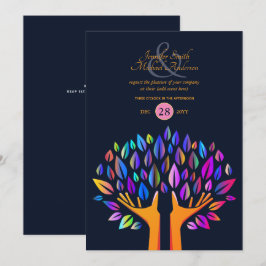 Convite Árvore arco-íris CASAIS de vida Marinho de eventos