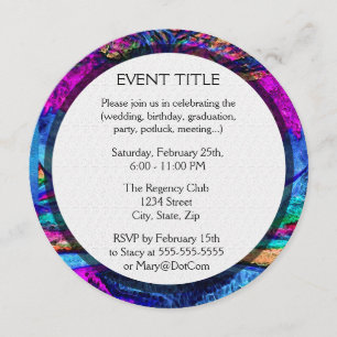 Convite Árvore da meditação de vida no roxo