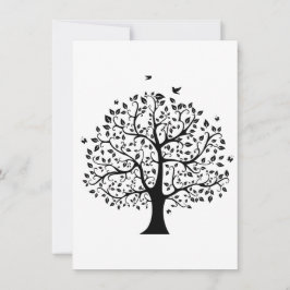 Convite Árvore da vida em preto e branco