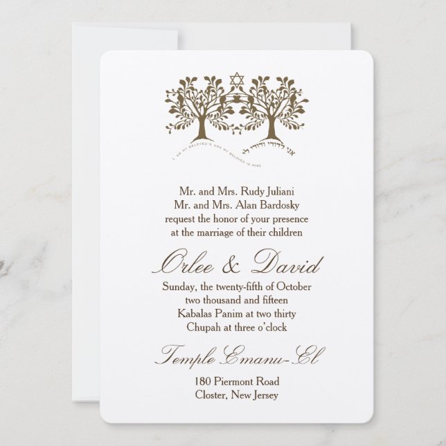 Convite Árvore da Vida + Estrela de David (Frente)