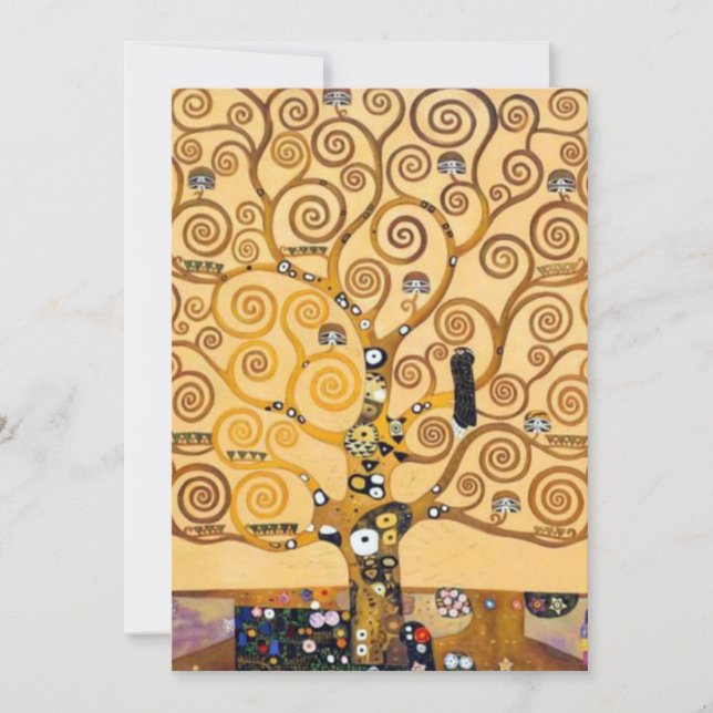 Convite Árvore da Vida Gustav Klimt (Frente)