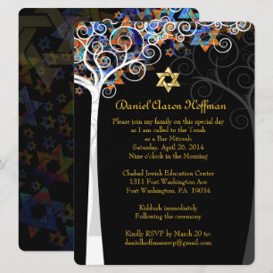 Convite Árvore da vida PixDezines mitzvah/ fundo DIY