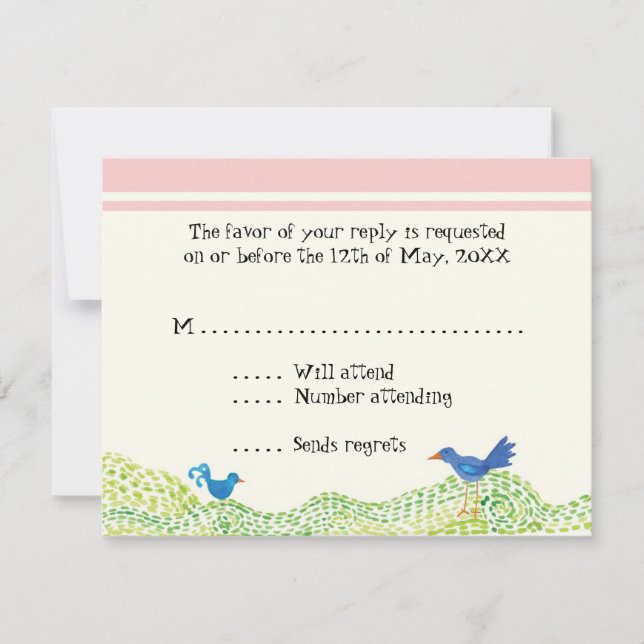 Convite Árvore da vida, Placas de resposta RSVP de Raparig (Frente)