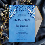 Convite Árvore da Vida Stars Watercolor Bat Bar Mitzvah<br><div class="desc">Cartão perfeito para anunciar um morcego mitzvah, bar mitzvah ou outra celebração judaica! Mão fez arte para você! TOTALMENTE PERSONALIZÁVEL! Clique em "Personalizar" acima para editar o texto. Clique em "editar usando a ferramenta design" para ajustar as fontes, cores e posicionamentos e para excluir o design de aquarela traseira, se...</div>