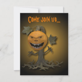 Convite Árvore de Abóbora Feliz Halloween