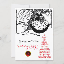 Convite ÁRVORE DE AVES E NATAL SENHORA Negra GEM Negra