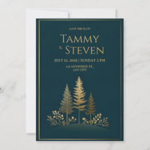 Árvore de Casamento Minimalista Meia-Noite Dourada