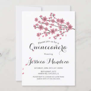 Convite Árvore de Cerejeira Quinceañera Doce 16