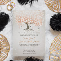 Árvore de Coração de Coral Claro Casamento