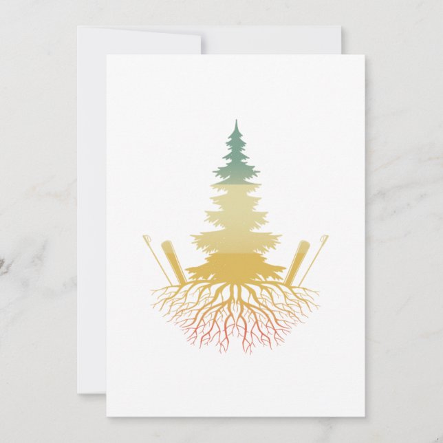 Convite Árvore de esqui Retro Montanhas Desportivas de inv (Frente)