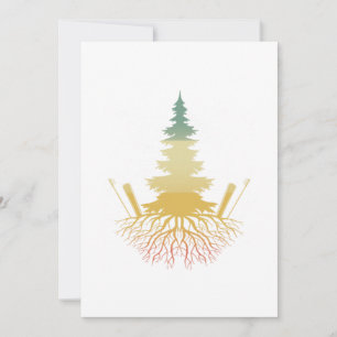 Convite Árvore de esqui Retro Montanhas Desportivas de inv
