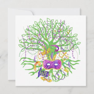 Convite árvore de Mardi gras