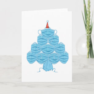 Convite árvore de máscara facial de natal feia