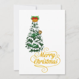 Convite Árvore de Natal Alegre Aquarela Personalizada