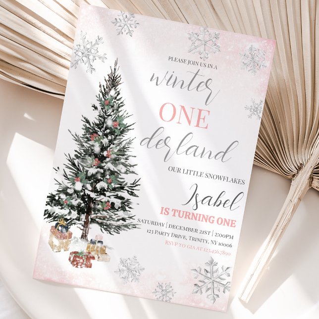 Convite Árvore de Natal Aniversário Winter Onderland (Criador carregado)