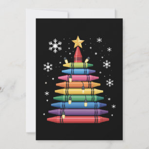 Convite Árvore de Natal Arte com Giz de Cera Professor Esc