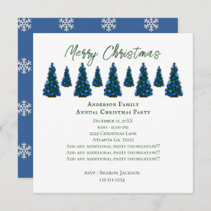 Convite Árvore de Natal Azul