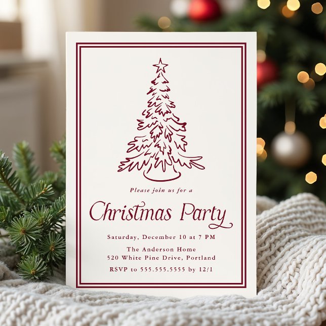 Convite Árvore de Natal Clássica de Festa de Fronteira de  (Criador carregado)
