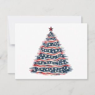 Convite Árvore de Natal da Bandeira Americana Patriótica