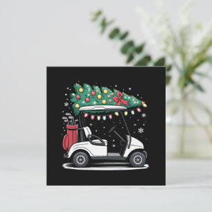 Convite Árvore de Natal de Golf Carrinho Luz de Natal Xmas