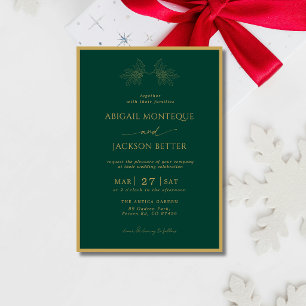 Convite Árvore de Natal de Natal Casamento Quadro Esmerald