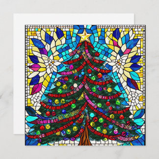 Convite Árvore de Natal de Vidro Estreita com Ornamento a