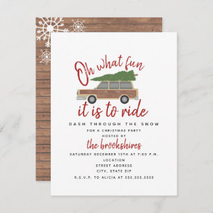 Convite Árvore de Natal Do Painel De Madeira Oh Que Festa