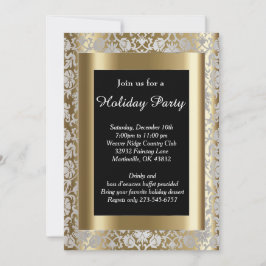 Convite Árvore de Natal Dourada e prata