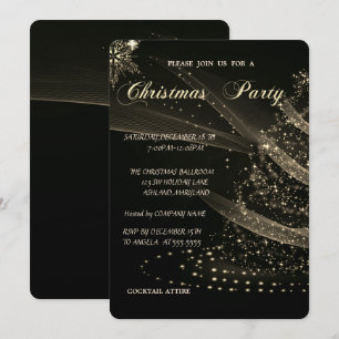 Convite Árvore de Natal Dourada, Festa de Natal Corporativ