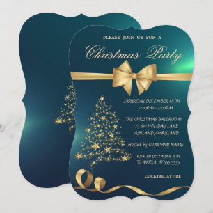 Convite Árvore de Natal Elegante,Arco,Festa de Natal Verd