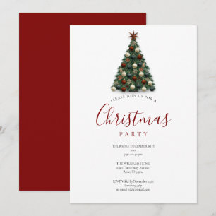 Convite Árvore de Natal Elegante Festa de Fim de Ano