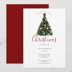 Convite Árvore de Natal Elegante Festa de Fim de Ano